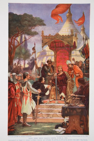 König Johann unterzeichnet die Magna Carta, 15. Juni 1215, Illustration aus 